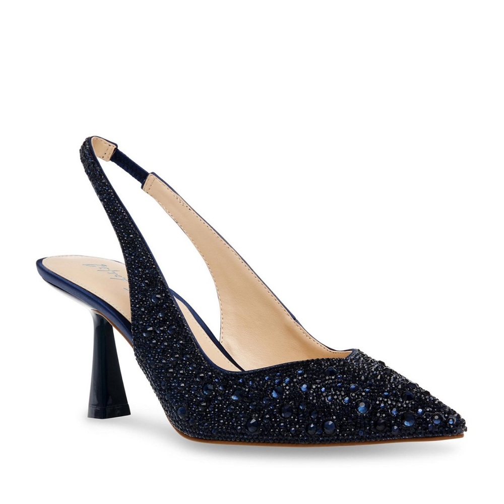Betsey Johnson Clark Rhinestone Slingback Pumps, 11M, Navy. Brand New in the box